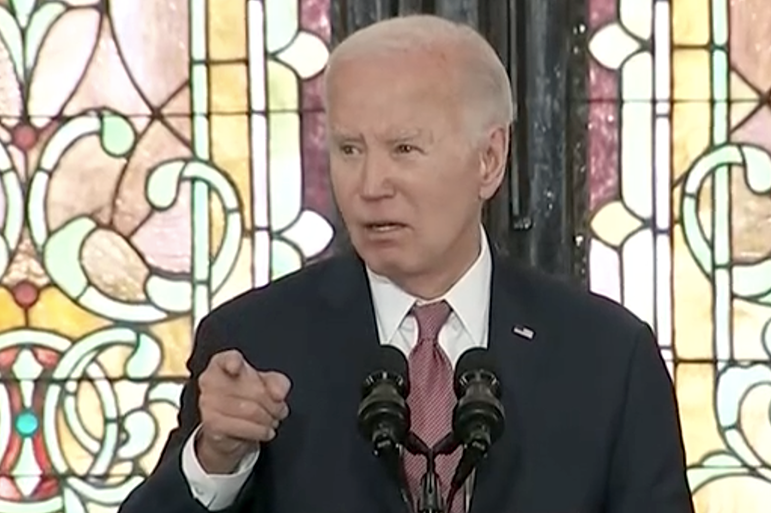 Biden angry pointing church