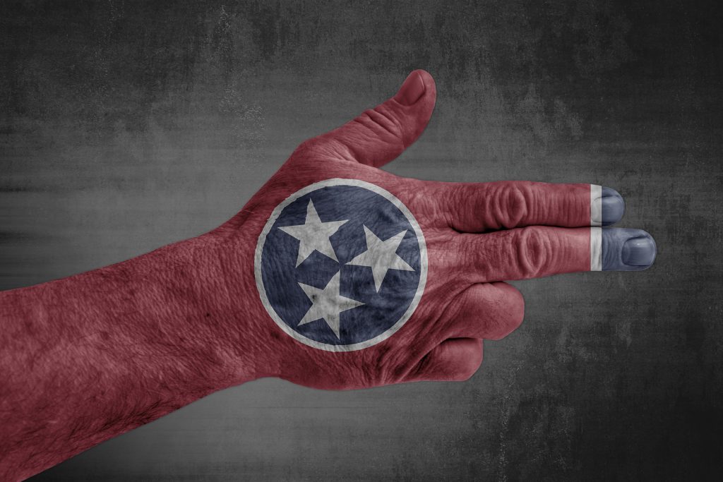 Tennessee gun hand flag